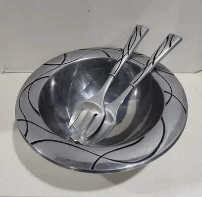 НОВАЯ полая салатница-ложка/салатная вилка Lenox «Vibe» 13 3/8 дюйма — 3 шт. Комплект - Изображение 1 из 4