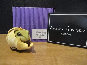 Harmony Kingdom Artist Adam Binder Maple Frog Green Frog Yellow Leaf # 22 - Picture 1 of 5