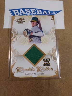 2023 Leaf Trinity Jacob Wilson Rookie Relics Athletics RC #RR-25  - Image 1 of 2