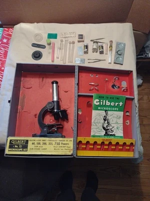 Juego Microscopio Gilbert Nº17 Coleccionable Algunos Accesorios Sin Líquidos Foto 1 de 4