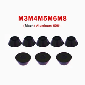 M3-M8 Anodized Aluminium Cone Cup Head Washers Fit Socket Cap Screws Bolts Black - Picture 1 of 8
