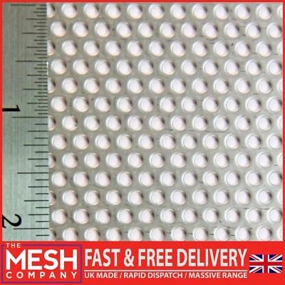 The Mesh Company 3mm Hole Perforated Stainless Steel Sheet | 5mm Pitch 1mm Thick