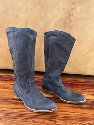 n.d.c. HECHAS A MANO Botas de cuero estilo occidental de gamuza negras para mujer 37 Foto 1 de 4