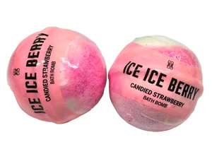 2 VICTORIA'S SECRET PINK CANDIED STRAWBERRY FRAGRANCE SCENTED BATH BOMB 4.5 OZ - Picture 1 of 2