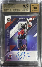 CHARLES BARKLEY AUTO 2019-20 DONRUSS OPTIC SIGNATURE SERIES PURPLE PRIZM BGS 9.5