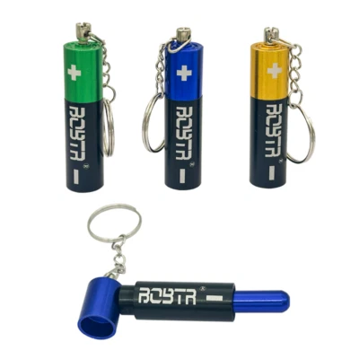 Battery Shaped Mini Pipe Keychain Style Portable Pipe - Random Colors - Image 1 of 4