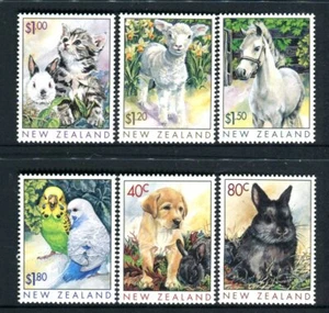 1999 New Zealand - Year of the Rabbit/Popular Pets MUH Set of 6 Stamps - Picture 1 of 1