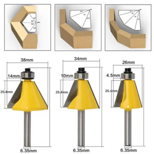 15-30° Chamfer & Bevel Edging Router Bit Woodworking Cutter 1/4'' 1/2" Shank NEW - Picture 1 of 16