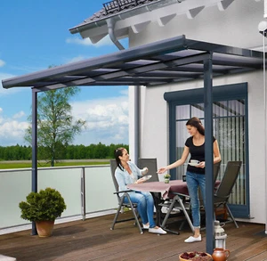 Terrassenüberdachung 3x3m Gutta Typ A Aluminium Anthrazit - Bausatz Komplettset - Bild 1 von 13