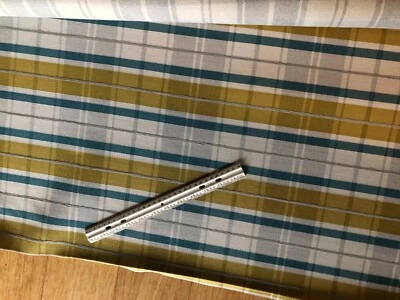 New Aqua, gold plaid Upholstery Fabric by Kravet, 1 yard - Image 1 of 2