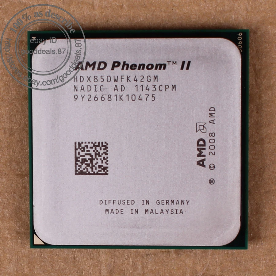 AMD Phenom II X4 850 - 3.3 GHz (HDX850WFK42GM) Socket AM3 CPU Prozessor 667 MHz - Bild 1 von 1