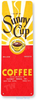TIN SIGN Sunny Cup Coffee Bar Kitchen Cottage Shop Coffee Metal Decor B699 - Image 1 of 2