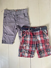 TU x2 slim fit Shorts Boys red blue Check Bermuda Pockets Casual age 5 years