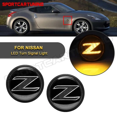 LED Front Side Marker Lights Signal Indicator Lamp For 2009-2020 Nissan 370Z Z34 Foto 1 de 4