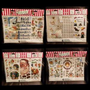 Lot 12 E-Z Rub On Transfers Sheet Christmas Crafts Santa Snowman Stocking Angel - Picture 1 of 18