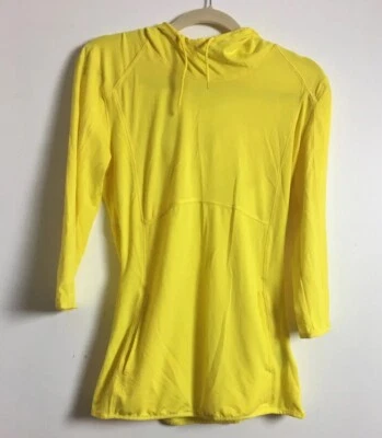Old Mill Yellow Womens  Work Out Shirt W/hood Sz XL  Ae5 - Image 1 of 4