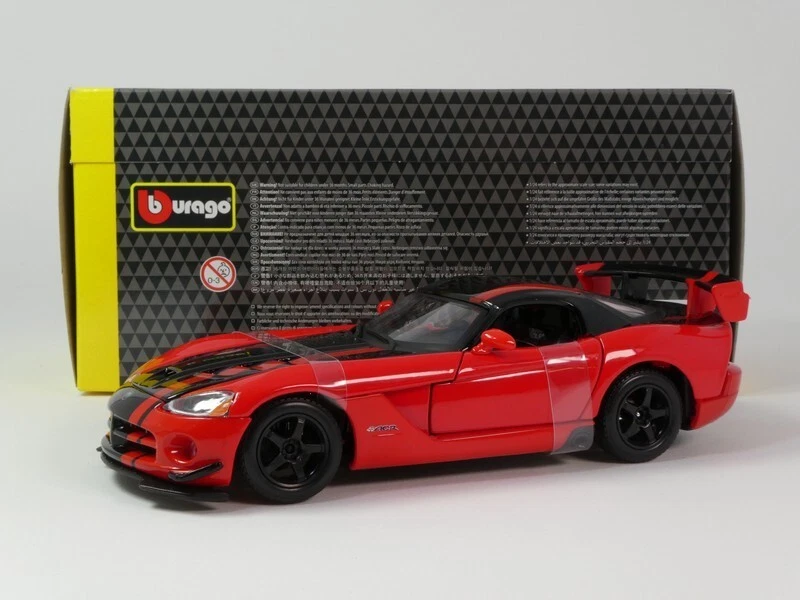 DODGE VIPER SRT 10 ACR 2007 RED/BLACK 1 24 Burago Auto Stradali Modellino Nuovo