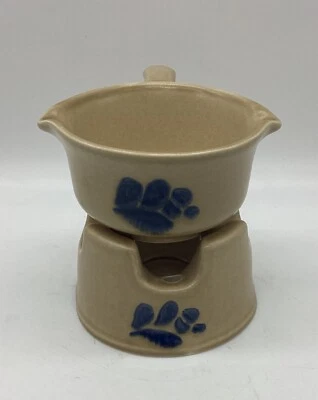 Calentador/derretidor de salsa de mantequilla de popurrí folclórico Pfaltzgraff y soporte ligero para té usado. Foto 1 de 4