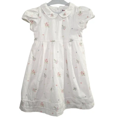 Vintage Y2K white multicolor embroidered Cotton collared formal dress girls 5 - Image 1 of 4