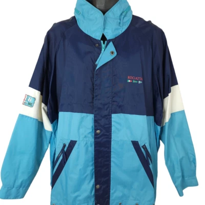 Chaqueta de Vela Deportiva Regatta De Colección Para Hombre Talla XL Azul Años 90 Navegación Capucha Enrollable Foto 1 de 4