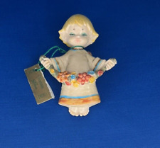 New Vintage 3.5" ANGEL CHILD With Flowers Ornament Fontanini By Roman