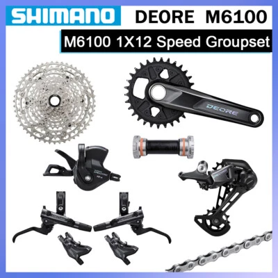 SHIMANO Deore M6100 1X12 Speed Groupset M6100 Crankset 170/175mm Cassette 10-51T - Image 1 of 4