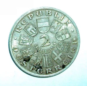 Austria Moneda de plata 2 chelines, 1928, centenario - muerte de Franz Schubert - Imagen 1 de 2