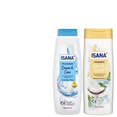 2tlg.  Isana Cremebad Schaumbad Kokos & Vanille  & Creme & Care + Beautyband - Bild 1 von 2