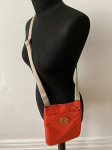 Authentic Michael Kors Orange Leather Small Crossbody Bag - Picture 1 of 7