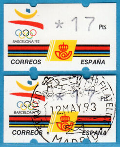 1992 Barcelona Olympic Games, ATM Klüssendorf stamps ** MNH + CTO. automatici