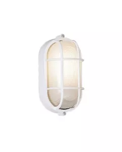 Designers Fountain Bulkhead 1-Light White Exterior Incandescent Bulkhead - Picture 1 of 4