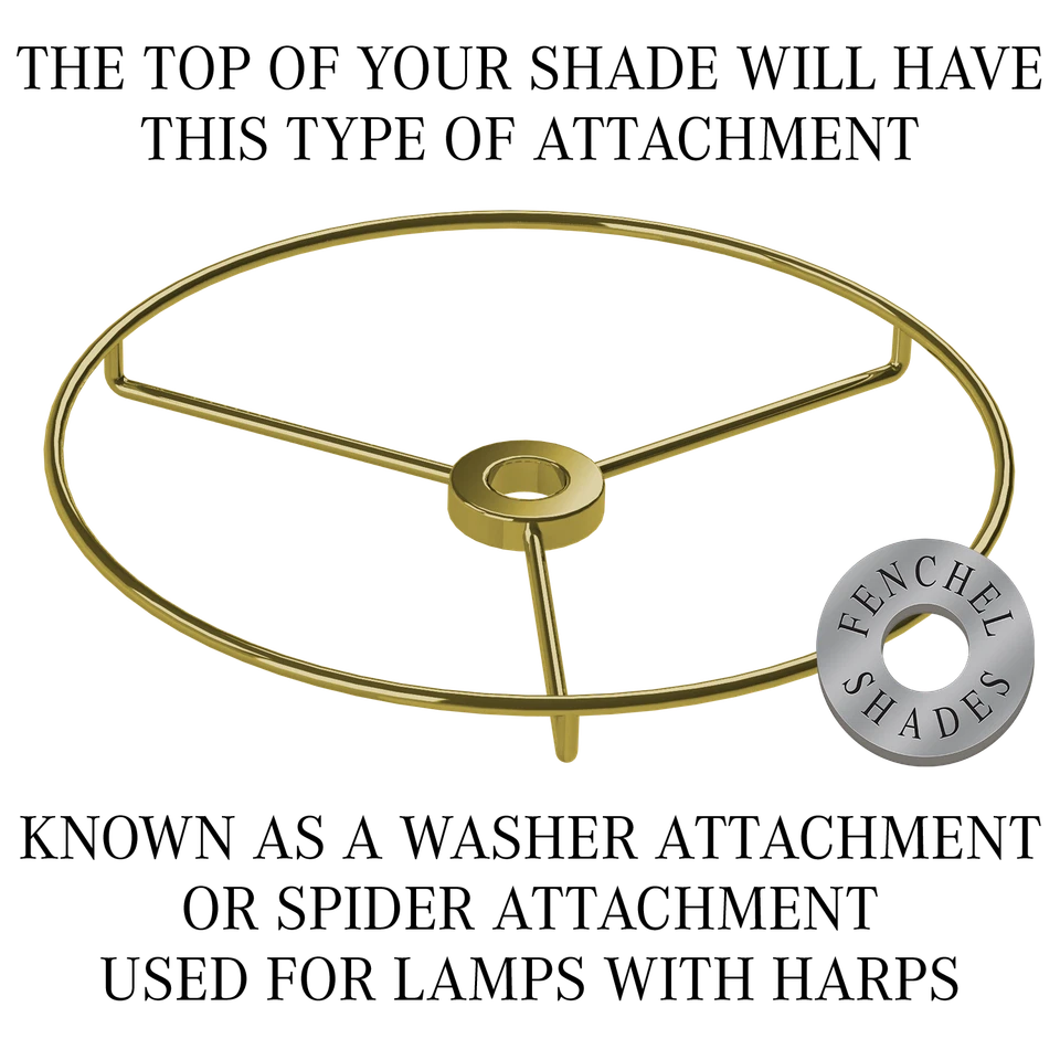 FenchelShades.com 17" x 17" x 8" Brass Spider Attachment Drum Lampshade - Image 1 of 1