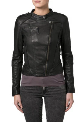 Elegant Womens Genuine Lambskin Leather Jacket Motorcycle Slim Fit Biker Jacket - Image 1 of 4