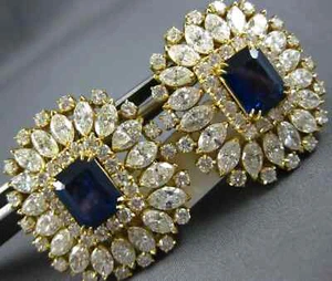 ANTIQUE 15.16CT labcreated DIAMOND & SAPPHIRE 18KT YELLOW GOLD plated - Picture 1 of 11