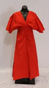 ASOS EDITION Women's Textured Wide Sleeve Midi Dress BE5 Red Size 4 (US 0) NWT - Picture 1 of 4