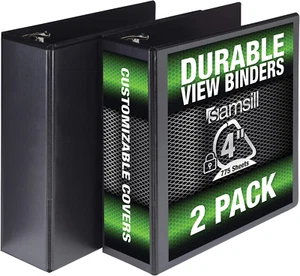 Samsill Durable 4 Inch Binder, Made in the USA, Locking D Ring Customizable Clea - Picture 1 of 12