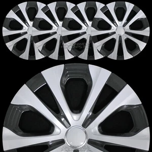 4 for Toyota Prius 2016-2022 Silver Black 15" Wheel Covers Hub Caps Rim Skins - Picture 1 of 10