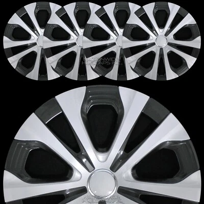 4 for Toyota Prius 2016-2022 Silver Black 15" Wheel Covers Hub Caps Rim Skins - Image 1 of 4