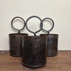 Vintage Indian Rice Pot - Rustic Small Iron Decorative Pot - £15 Each - Picture 1 of 11