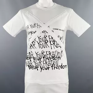 COMME des GARCONS PLUS 2019 Größe M Weiß Schwarz Baumwolle Rundhals T-Shirt - Bild 1 von 6