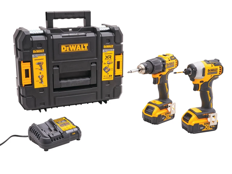Dewalt DCK2062P2T 18v Combi Drill and Impact kit 2x 5.0ah li-ion XMS25DEWPACK - Image 1 of 1