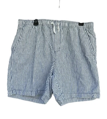 Pantalones cortos Old Navy de mezcla de lino grandes a rayas para hombre azul blanco Foto 1 de 4