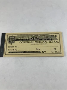 Kredit Gutschein Buch Cokedale Mercantile COLORADO Neu unbenutzt Sammlerstück AVG #331C - Bild 1 von 19