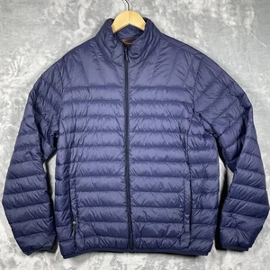 Hawke & Co Jacket Mens Medium Navy Blue Down Puffer Lightweight Packable HDN570 - Picture 1 of 8
