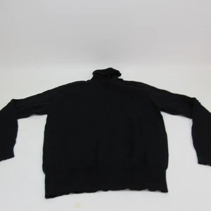 Maglione girocollo Liz Claiborne donna nero 100% lana merino maglia cavo L - Foto 1 di 7