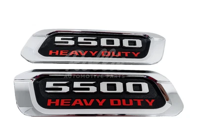 OEM 2019-2024 RAM 5500 emblemas de capó lateral izquierdo y derecho de alta resistencia cromo rojo Foto 1 de 4