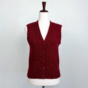 Vintage Casual Corner Red Cable Knit Sweater Vest - Picture 1 of 7
