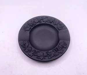Wedgwood Basalt Jasperware Matte Black Mini Ashtray 3.5” - Picture 1 of 5