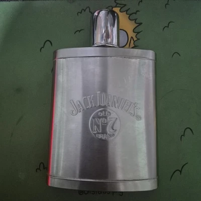 Jack Daniels Old No 7 Brand Stainless Steel 7oz Hip Flask Preloved OOP - image 1 of 4