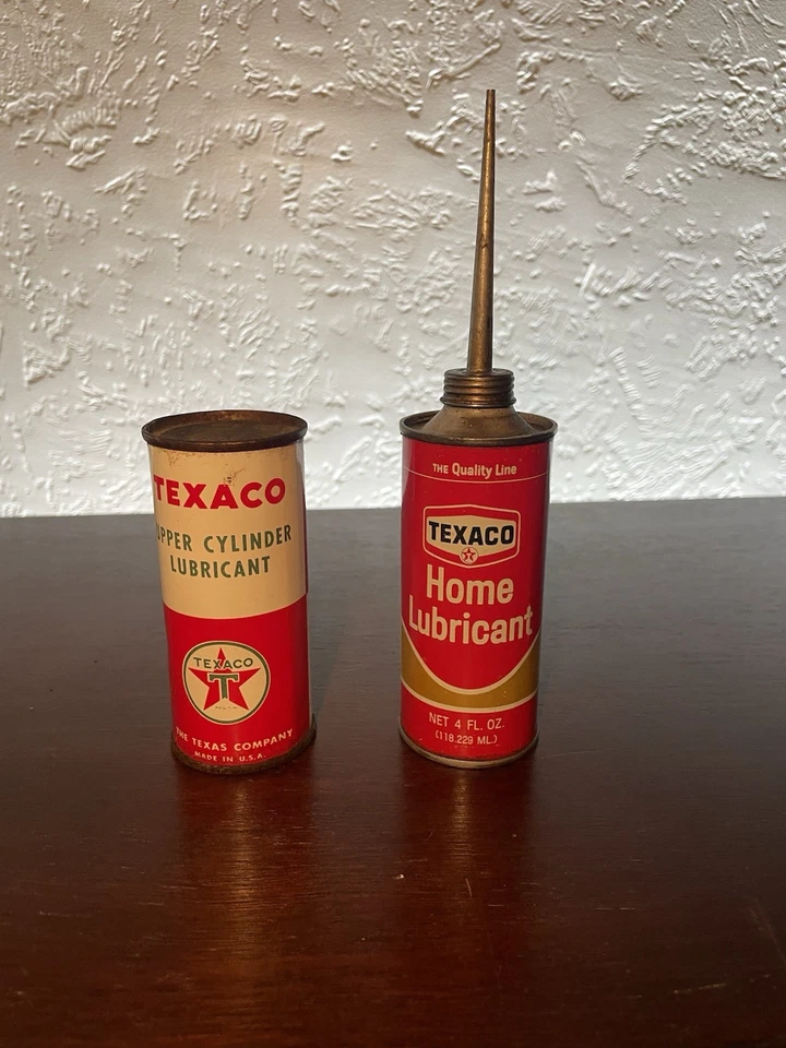 Texaco Cilindro Superior Lubricante Completo/Texaco Hogar Lubricante Latas (2lote) Foto 1 de 4